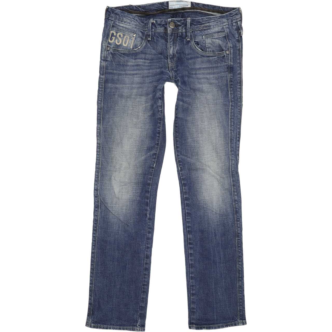 G-Star Saville Women Blue Straight Slim Stretch Jeans W32 L32