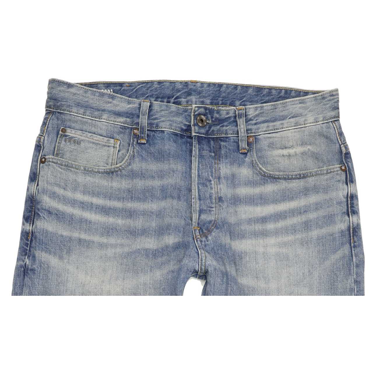 G-Star 3301 Men Blue Straight Loose Jeans W33 L32