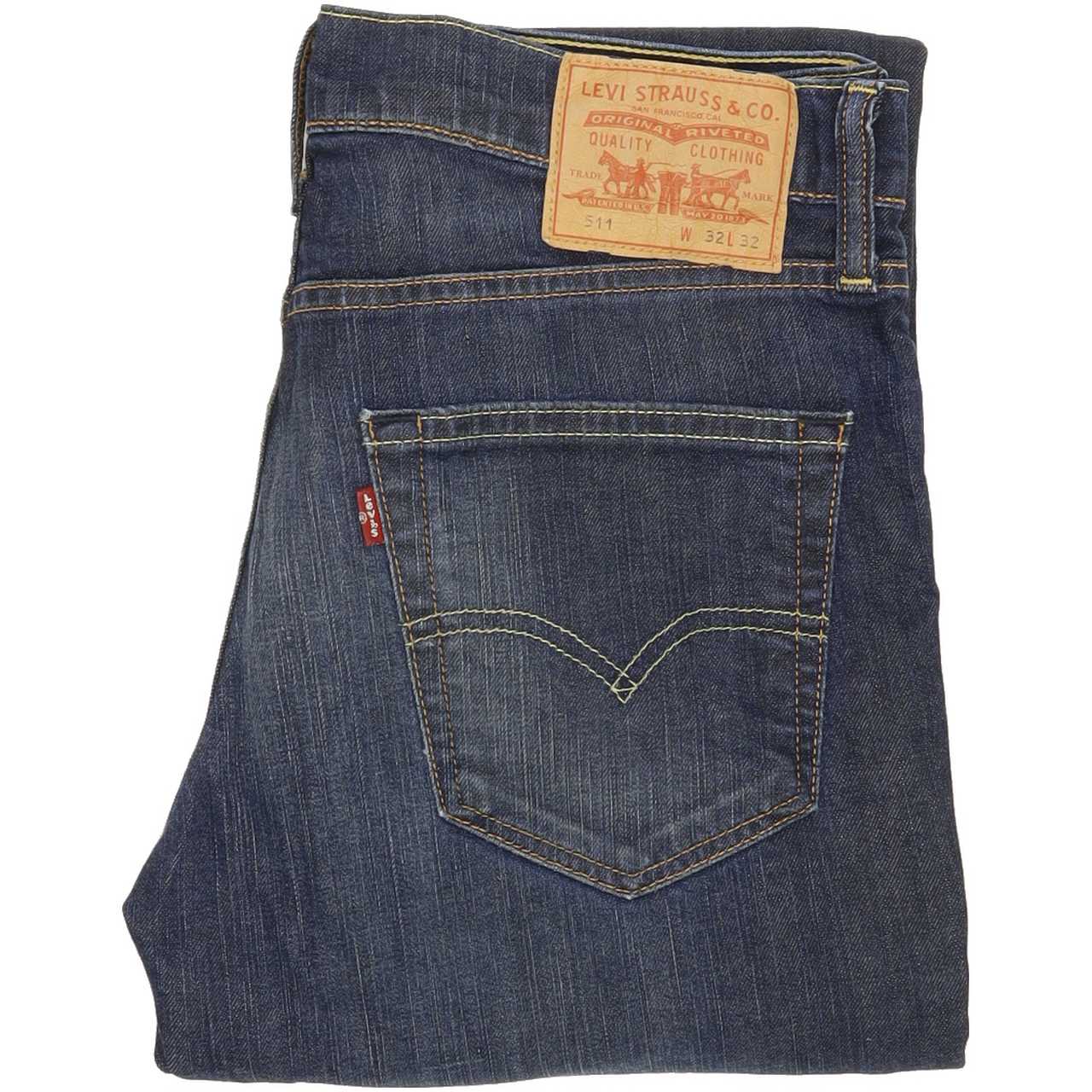 Levi's 511 Men Blue Straight Slim Stretch Jeans W32 L31