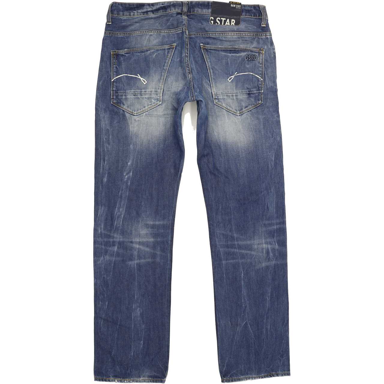 G-Star Morris Men Blue Straight Slim Jeans W33 L32