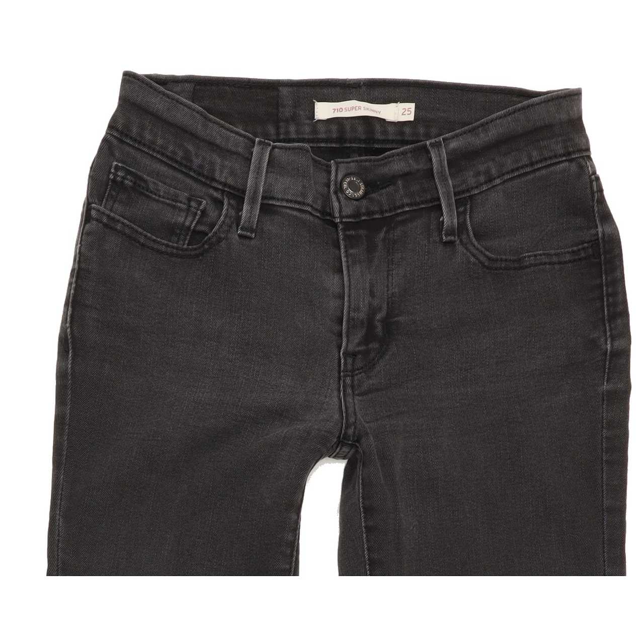 Levi's 710 Women Charcoal Skinny Slim Stretch Jeans W25 L34