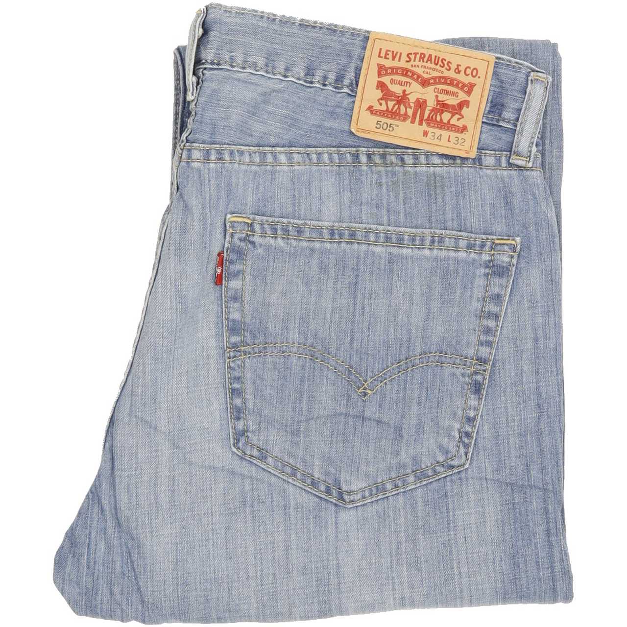 Levi's 505 Men Blue Straight Regular Jeans W34 L31