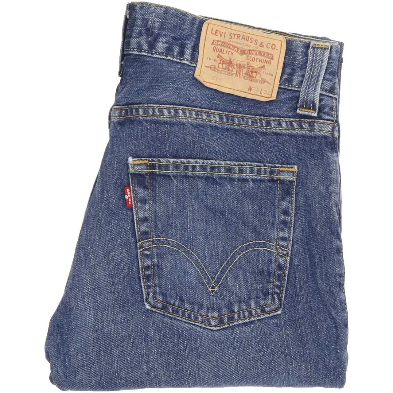 Levi's 511 Men Blue Straight Slim Jeans W34 L32
