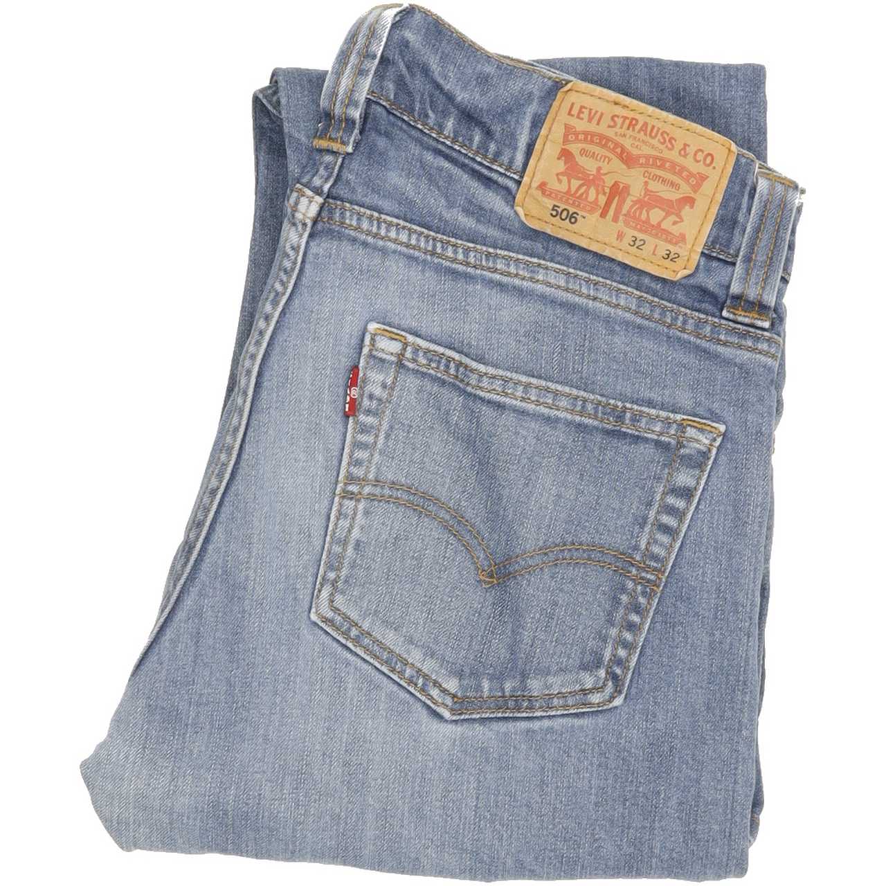 Levi's 506 Men Blue Straight Regular Stretch Jeans W32 L30