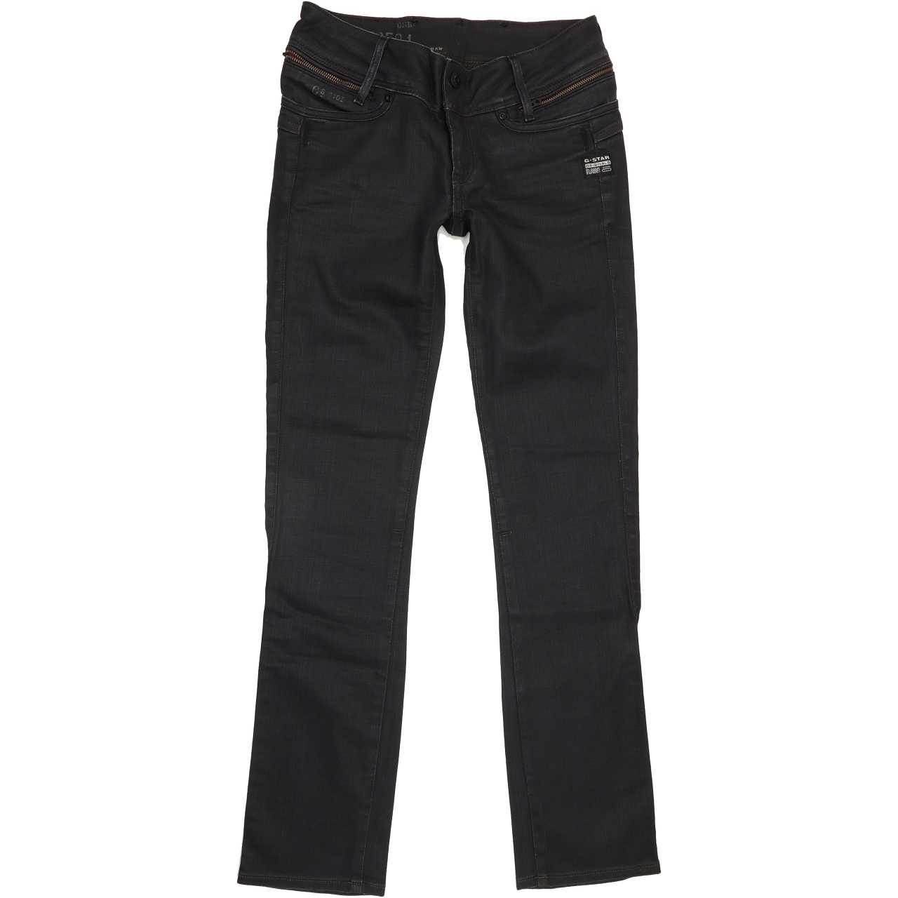G-Star Berlin Women Black Straight Slim Stretch Jeans W26 L31