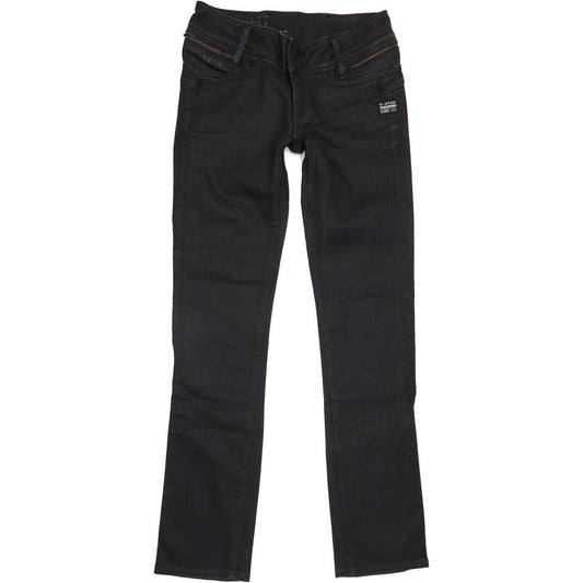 G-Star Berlin Women Black Straight Slim Stretch Jeans W26 L31