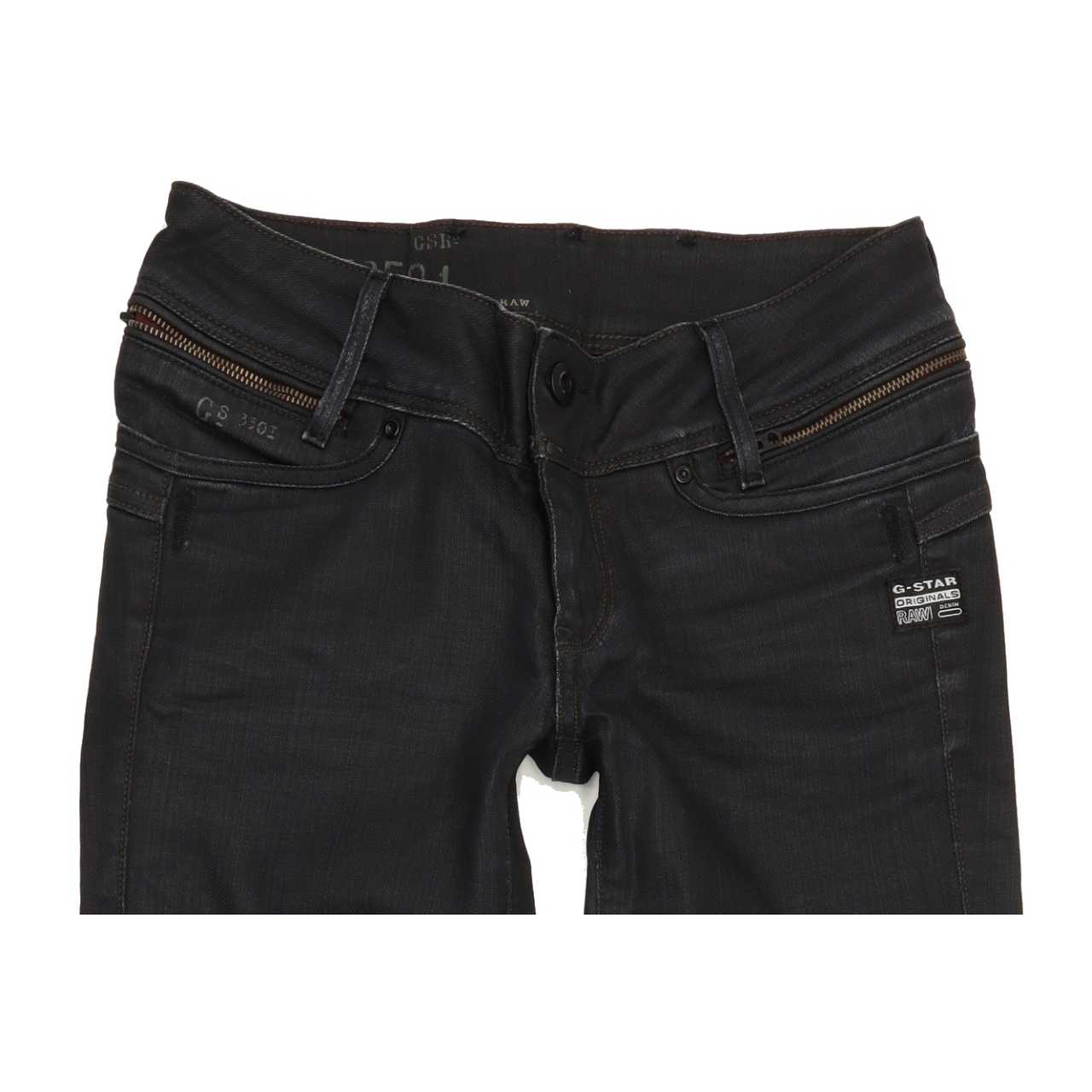G-Star Berlin Women Black Straight Slim Stretch Jeans W26 L31
