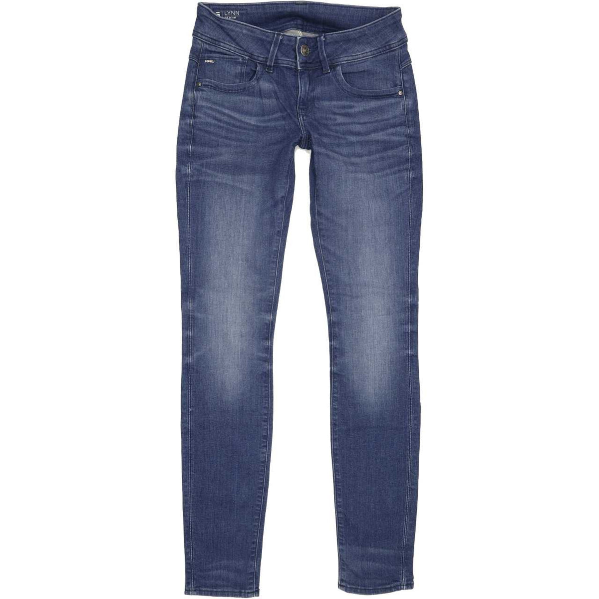 G-Star Lynn Mid Women Blue Skinny Slim Stretch Jeans W28 L32
