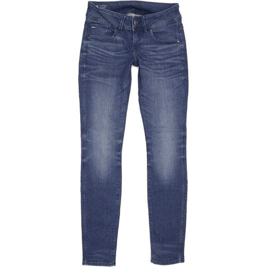G-Star Lynn Mid Women Blue Skinny Slim Stretch Jeans W28 L32