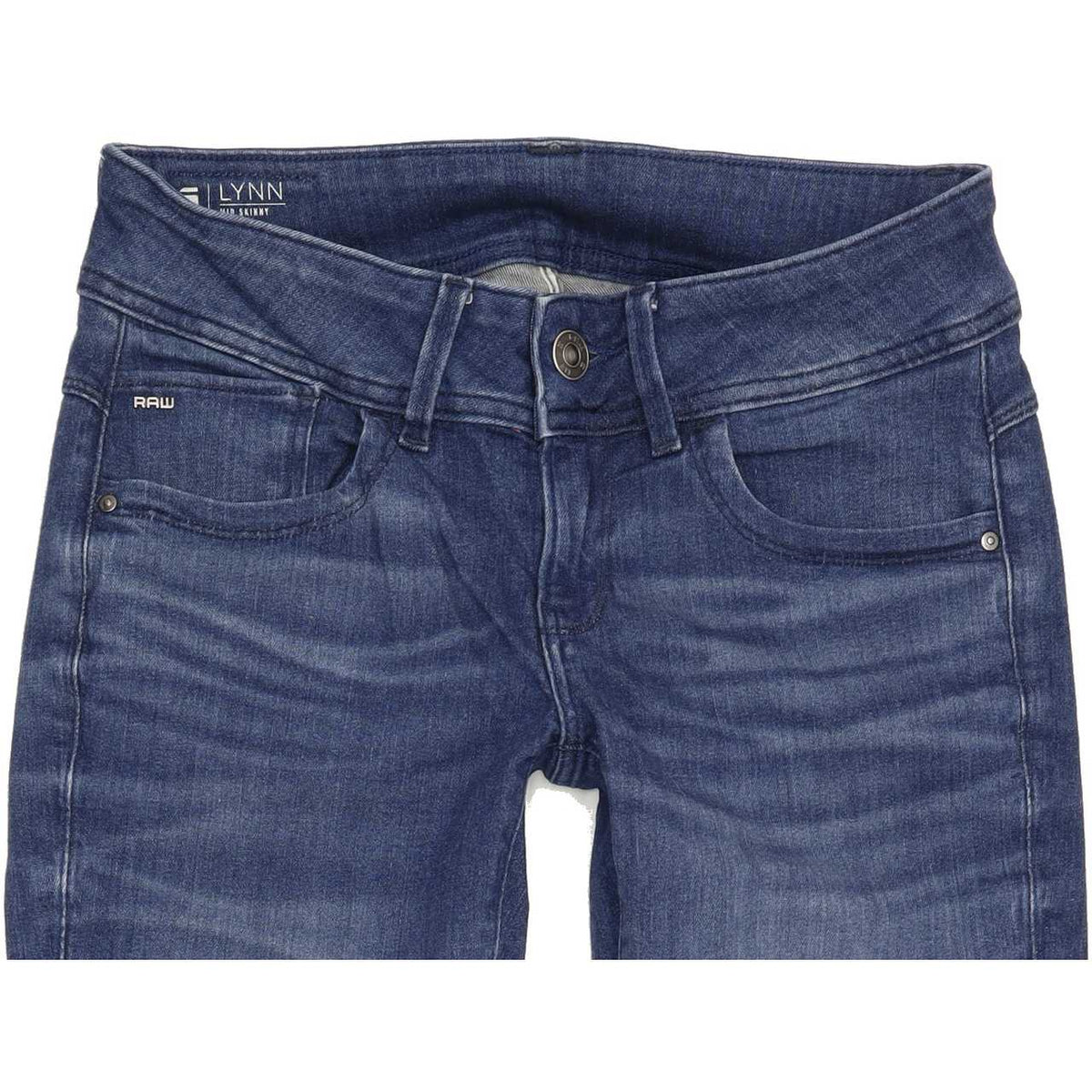 G-Star Lynn Mid Women Blue Skinny Slim Stretch Jeans W28 L32