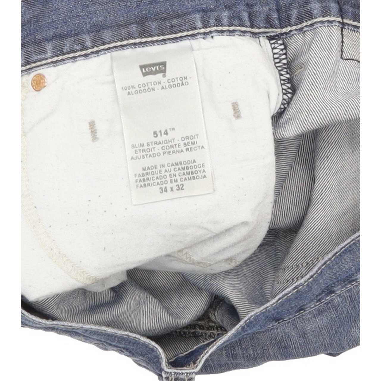 Levi's 514 Men Blue Straight Slim Jeans W34 L32