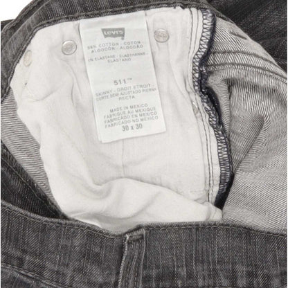 Levi's 511 Men Charcoal Straight Slim Stretch Jeans W30 L30