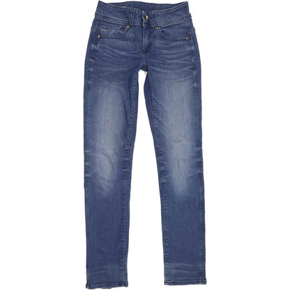 G-Star Midge Saddle Women Blue Straight Regular Stretch Jeans W26 L32