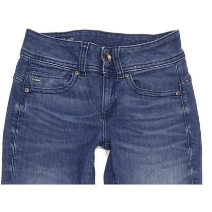 G-Star Midge Saddle Women Blue Straight Regular Stretch Jeans W26 L32