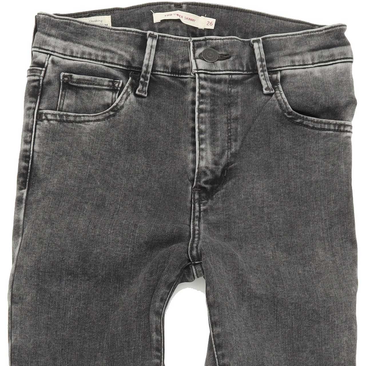 Levi's 720 Super Women Grey Skinny Slim Stretch Jeans W26 L32