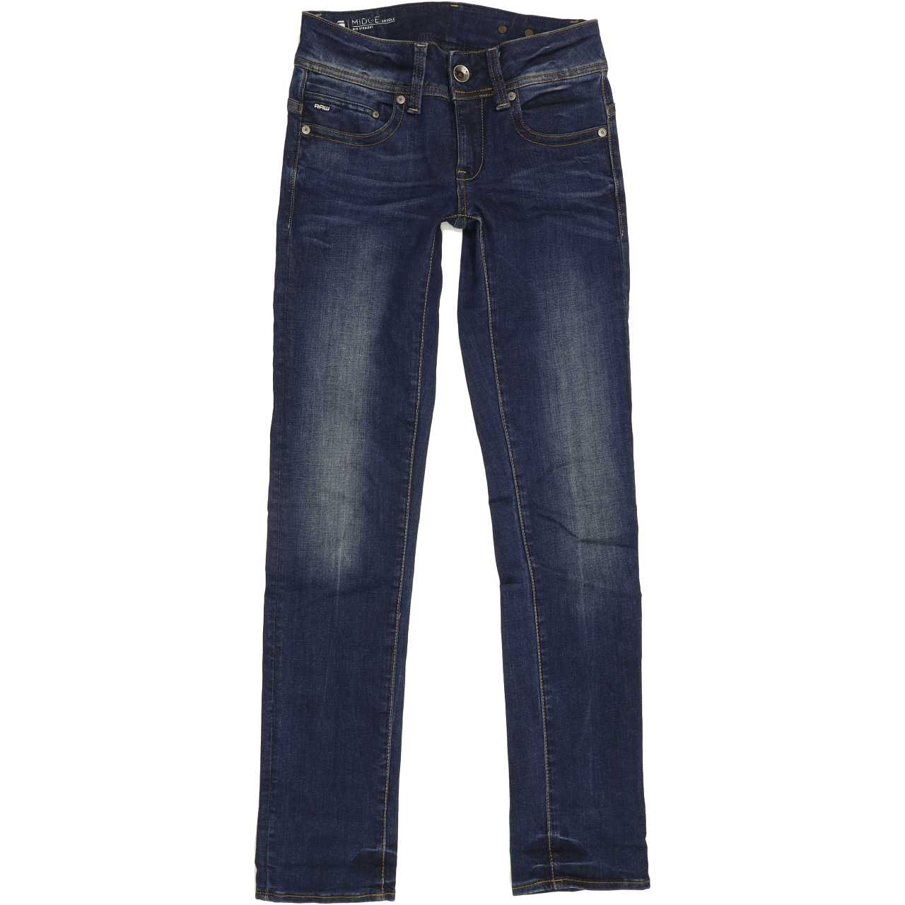 G-Star Midge Saddle Women Blue Straight Slim Stretch Jeans W24 L30