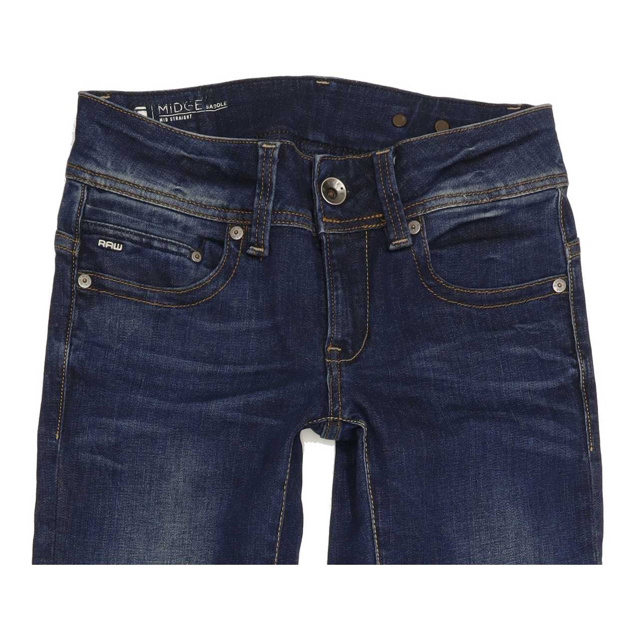 G-Star Midge Saddle Women Blue Straight Slim Stretch Jeans W24 L30