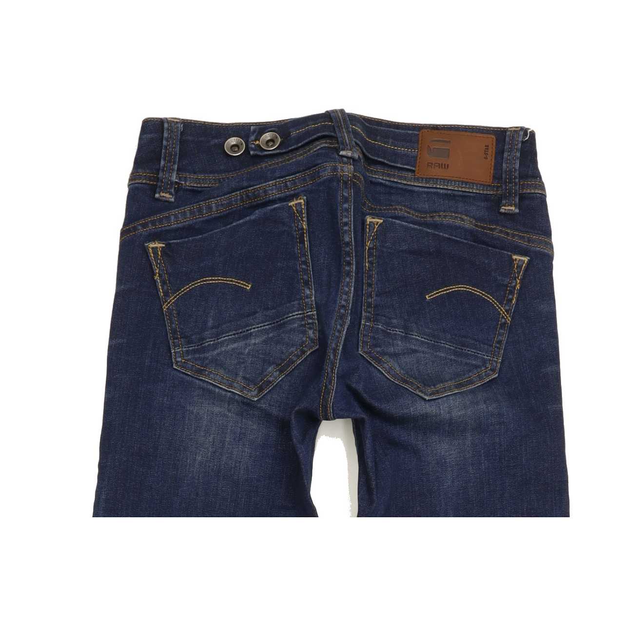 G-Star Midge Saddle Women Blue Straight Slim Stretch Jeans W24 L30