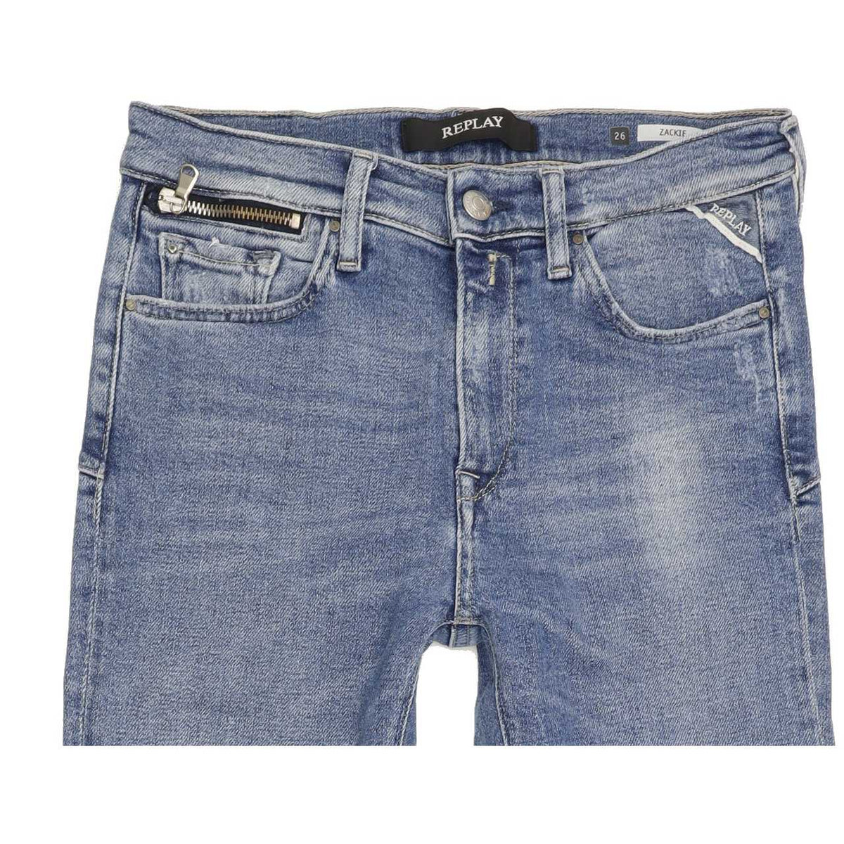 Replay Zackie Women Blue Skinny Regular Stretch Jeans W26 L30