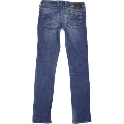 G-Star Attacc Women Blue Straight Slim Stretch Jeans W28 L34