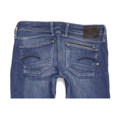 G-Star Attacc Women Blue Straight Slim Stretch Jeans W28 L34