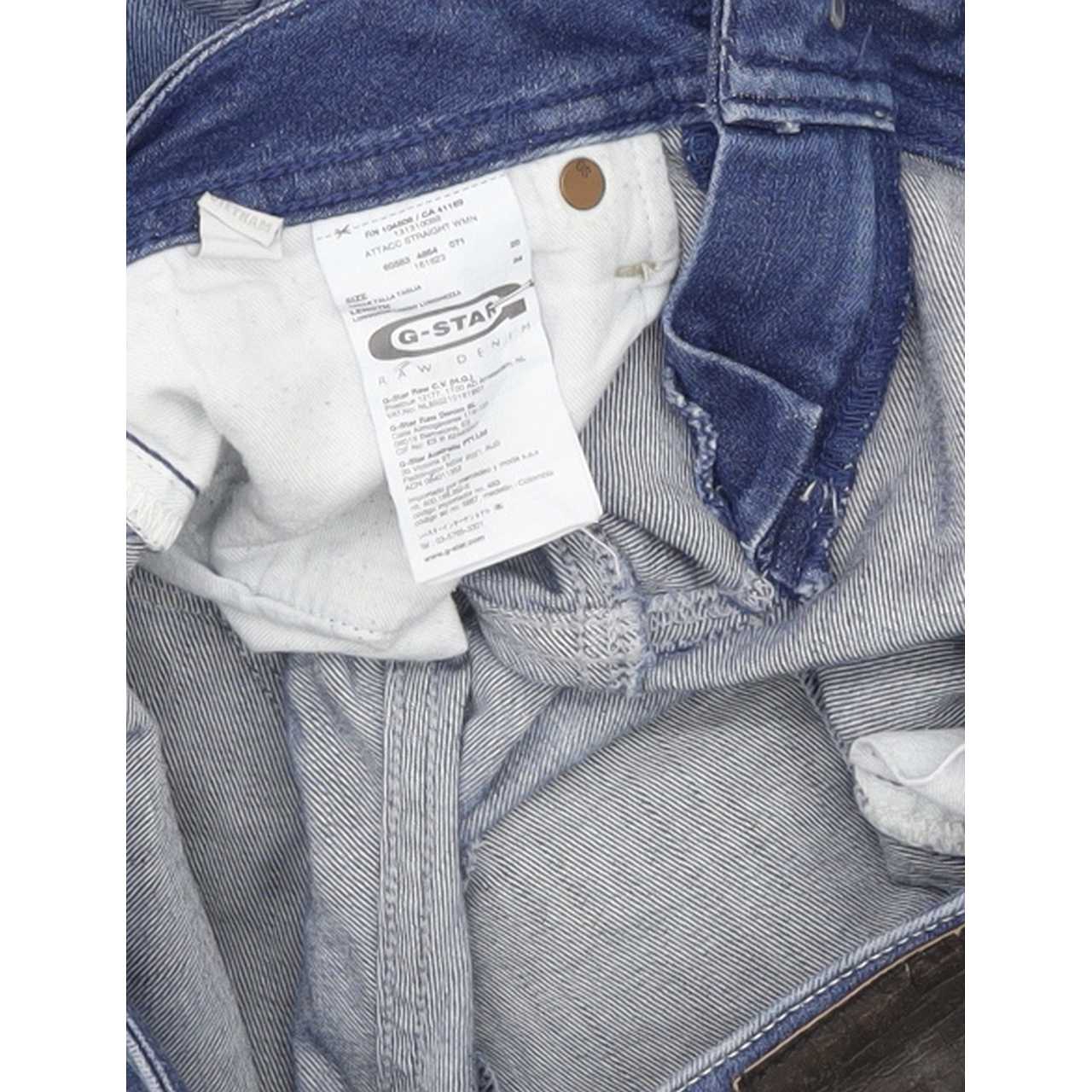 G-Star Attacc Women Blue Straight Slim Stretch Jeans W28 L34
