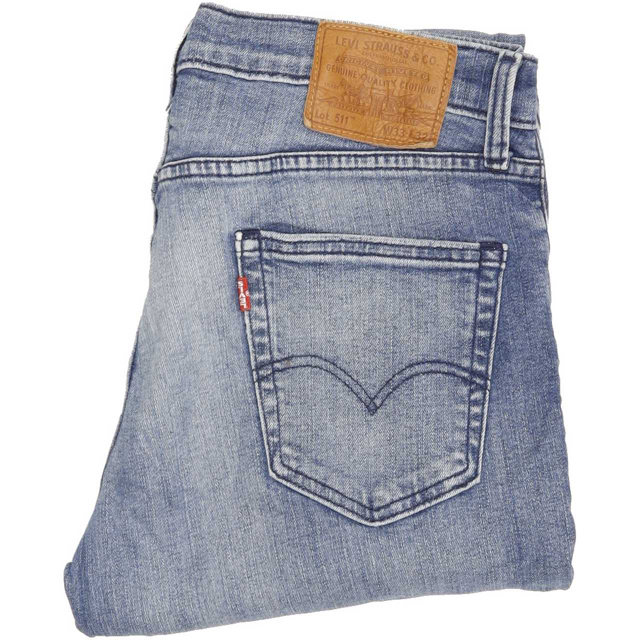 Levi's 511 Men Blue Straight Slim Stretch Jeans W33 L31