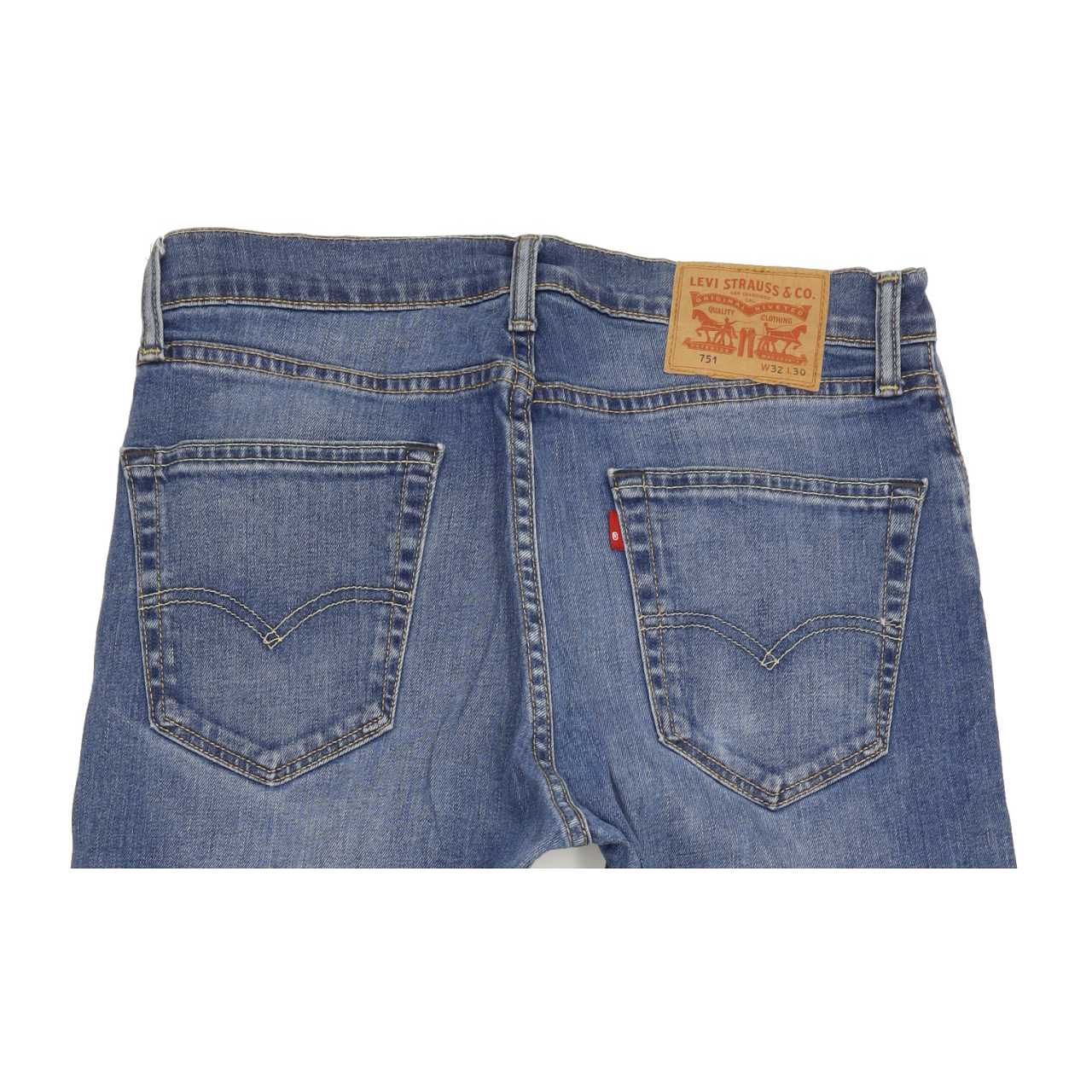 Levi's 751 Men Blue Straight Regular Stretch Jeans W32 L30