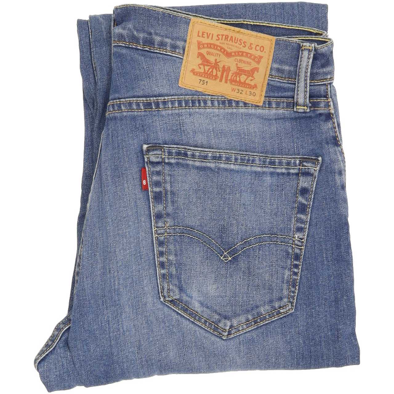 Levi's 751 Men Blue Straight Regular Stretch Jeans W32 L30