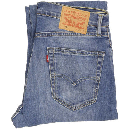 Levi's 751 Men Blue Straight Regular Stretch Jeans W32 L30