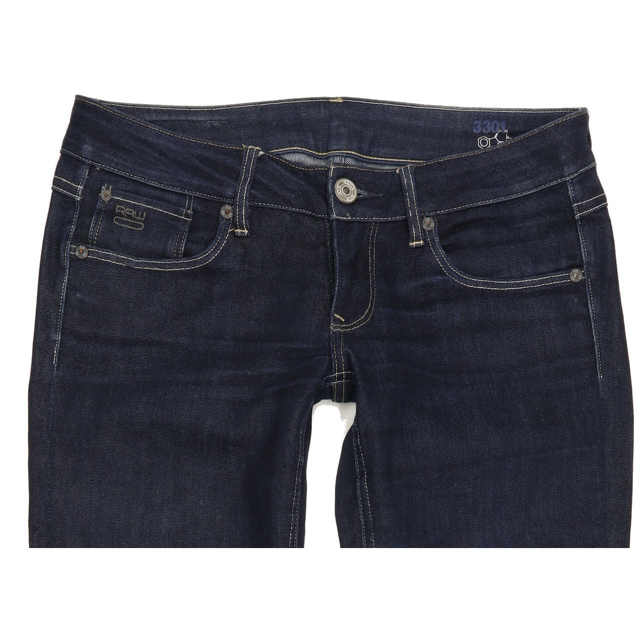 G-Star 3301 Women Blue Straight Slim Jeans W28 L32