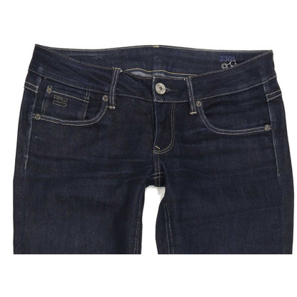 G-Star 3301 Women Blue Straight Slim Jeans W28 L32