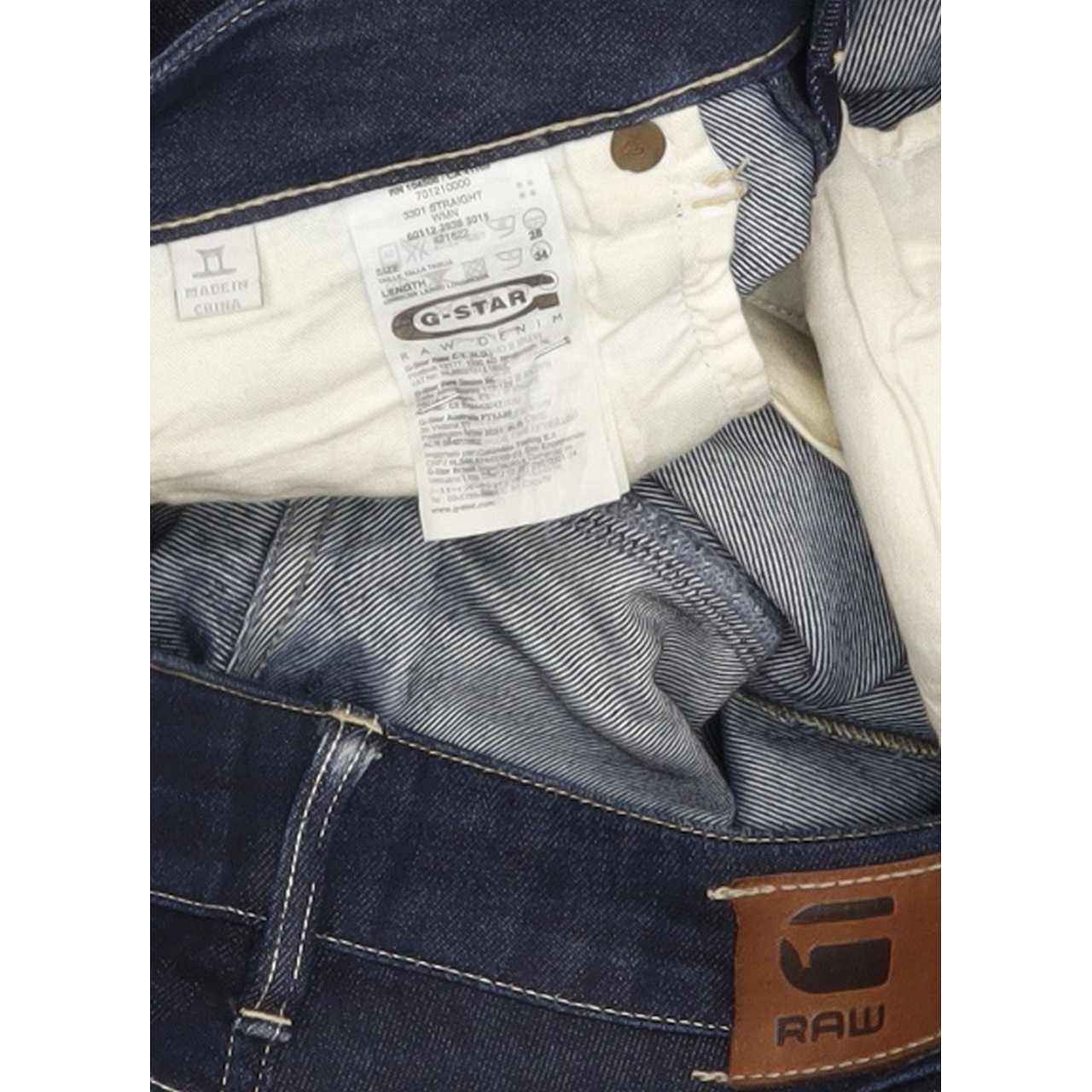 G-Star 3301 Women Blue Straight Slim Jeans W28 L32