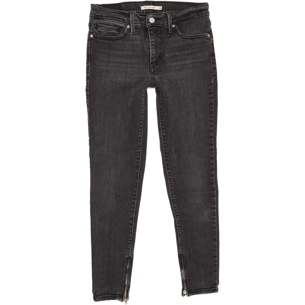 Levi's 611 Shaping Women Charcoal Skinny Regular Capri Stretch Jeans W26 L26