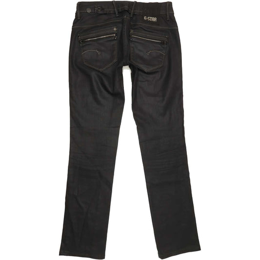G-Star Women Black Straight Slim Jeans W28 L31