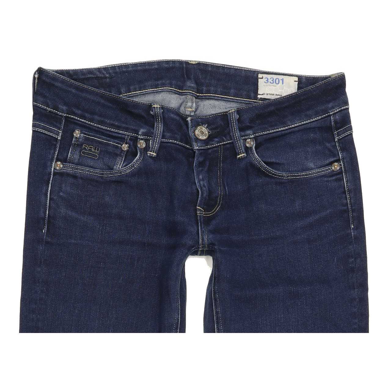 G-Star 3301 Women Blue Straight Slim Jeans W29 L26