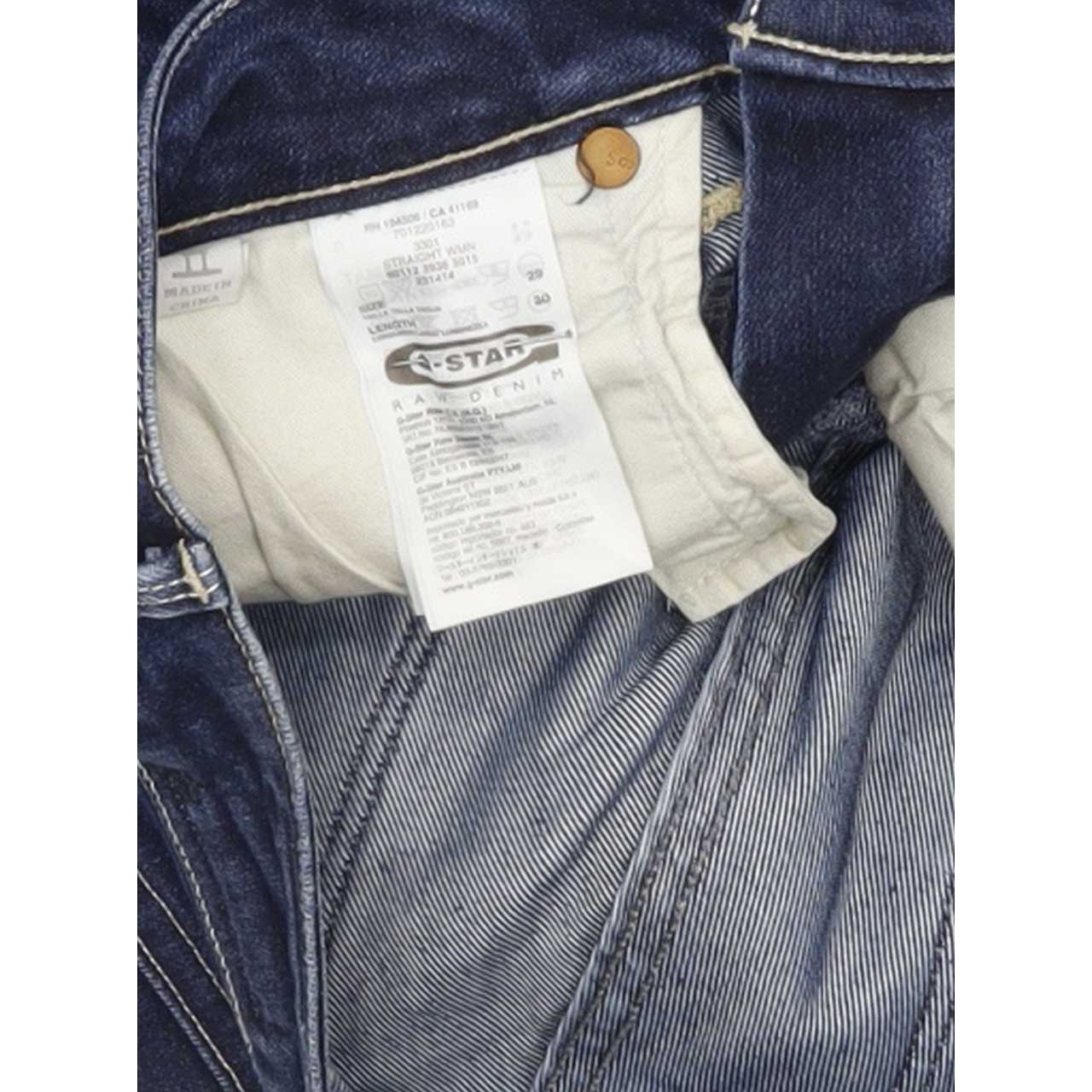 G-Star 3301 Women Blue Straight Slim Jeans W29 L26