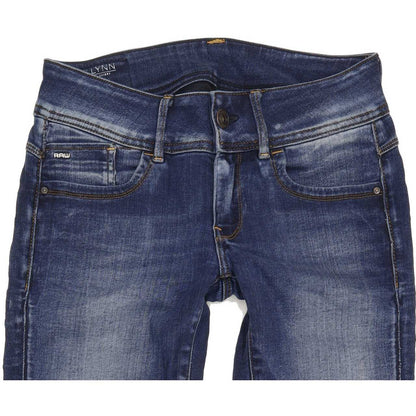 G-Star Lynn Mid Women Blue Skinny Slim Stretch Jeans W27 L32