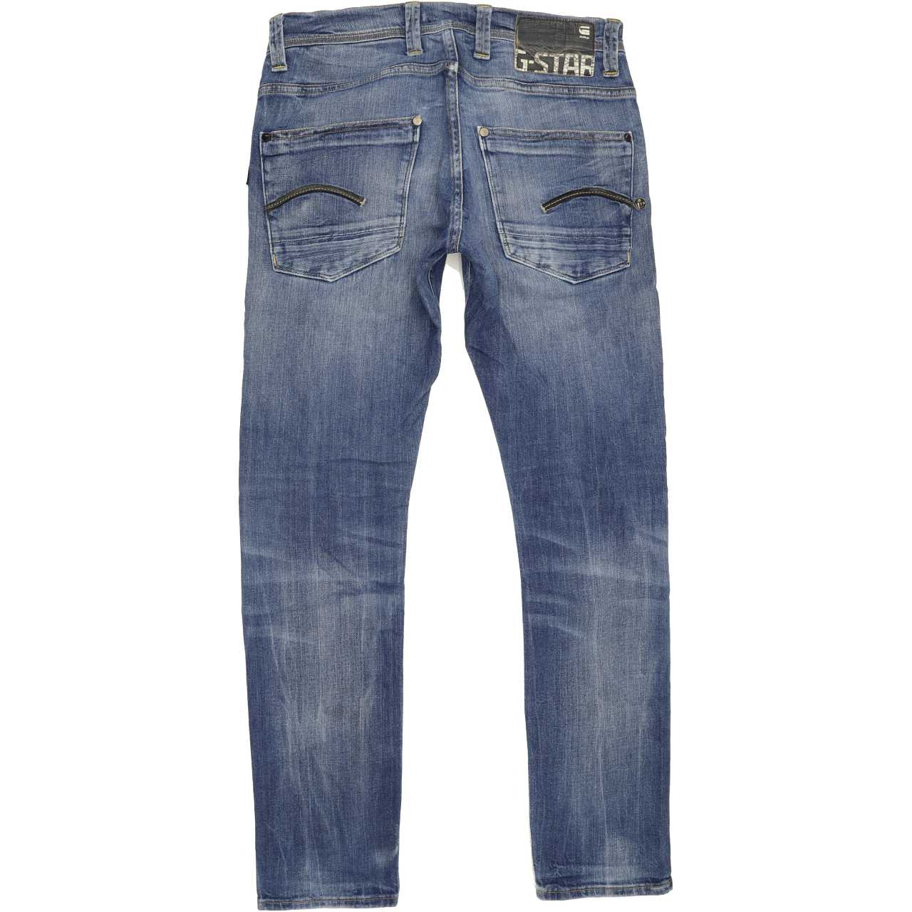 G-Star Defend Men Blue Straight Slim Stretch Jeans W30 L30