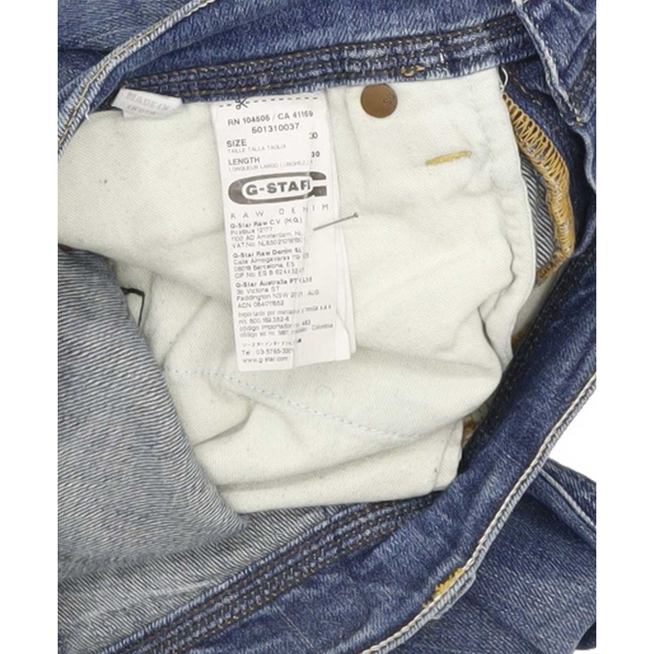 G-Star Defend Men Blue Straight Slim Stretch Jeans W30 L30