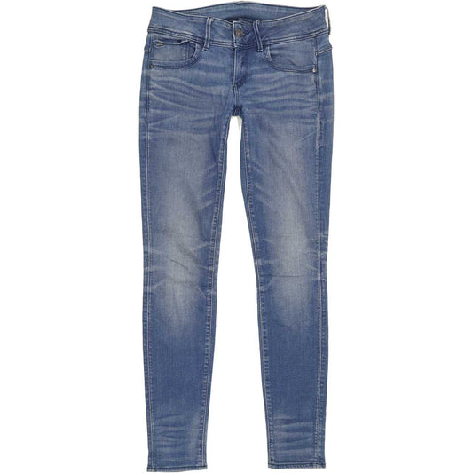G-Star Lynn Mid Women Blue Skinny Slim Stretch Jeans W28 L32