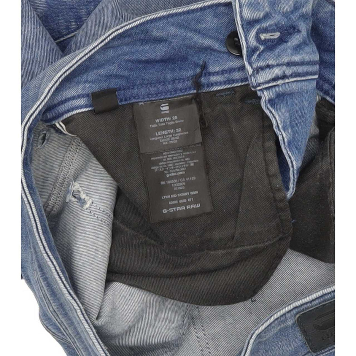 G-Star Lynn Mid Women Blue Skinny Slim Stretch Jeans W28 L32