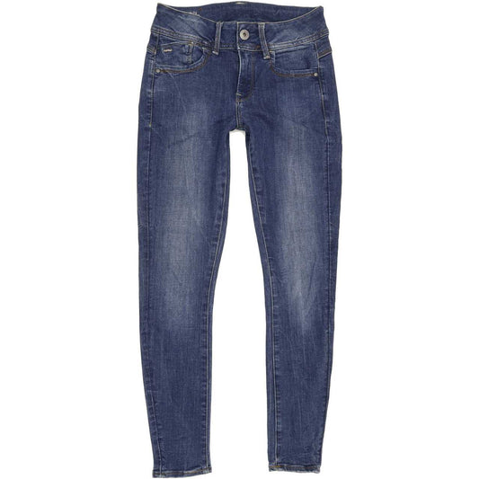 G-Star Lynn Mid Women Blue Skinny Slim Stretch Jeans W26 L27