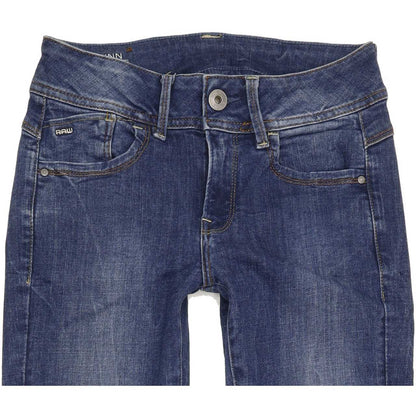G-Star Lynn Mid Women Blue Skinny Slim Stretch Jeans W26 L27