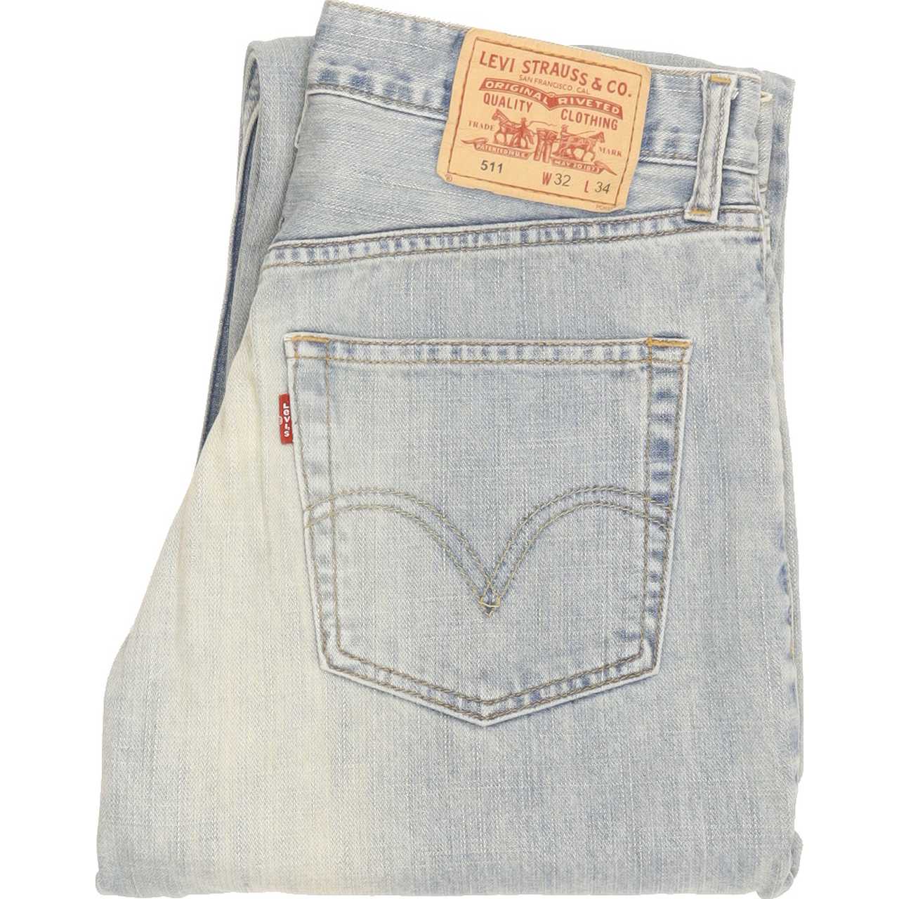 Levi's 511 Men Blue Straight Slim Jeans W32 L34