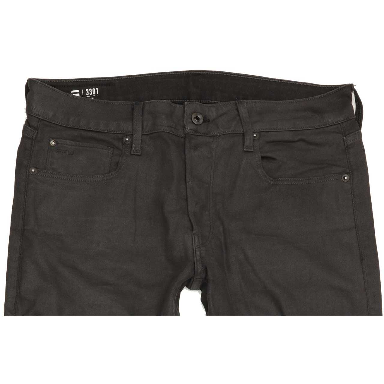 G-Star 3301 Men Grey Straight Slim Stretch Jeans W33 L31