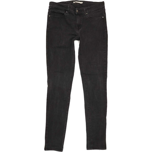 Levi's 711 Women Black Skinny Regular Stretch Jeans W29 L31