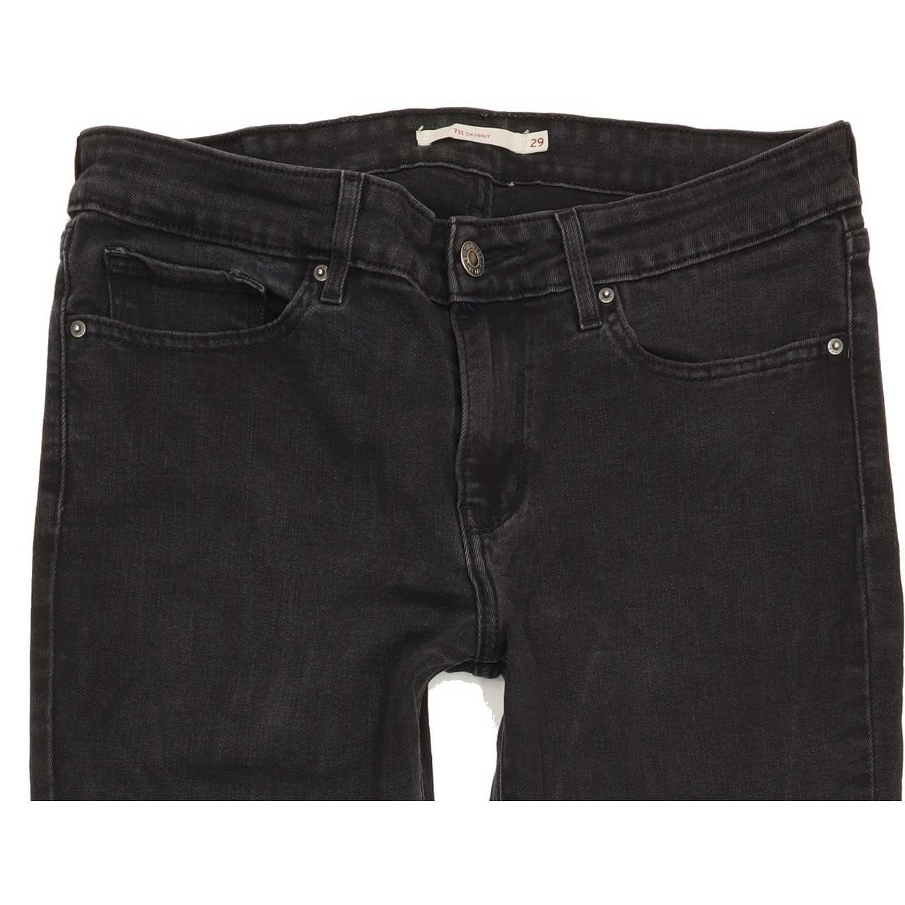Levi's 711 Women Black Skinny Regular Stretch Jeans W29 L31