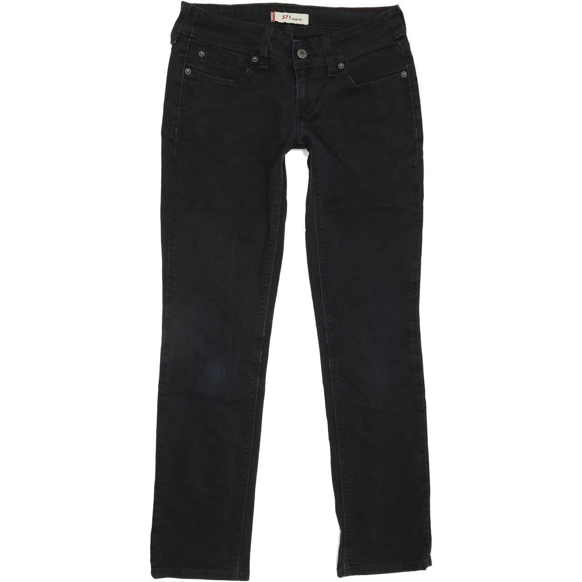Levi's 571 Women Black Straight Slim Stretch Jeans W29 L29