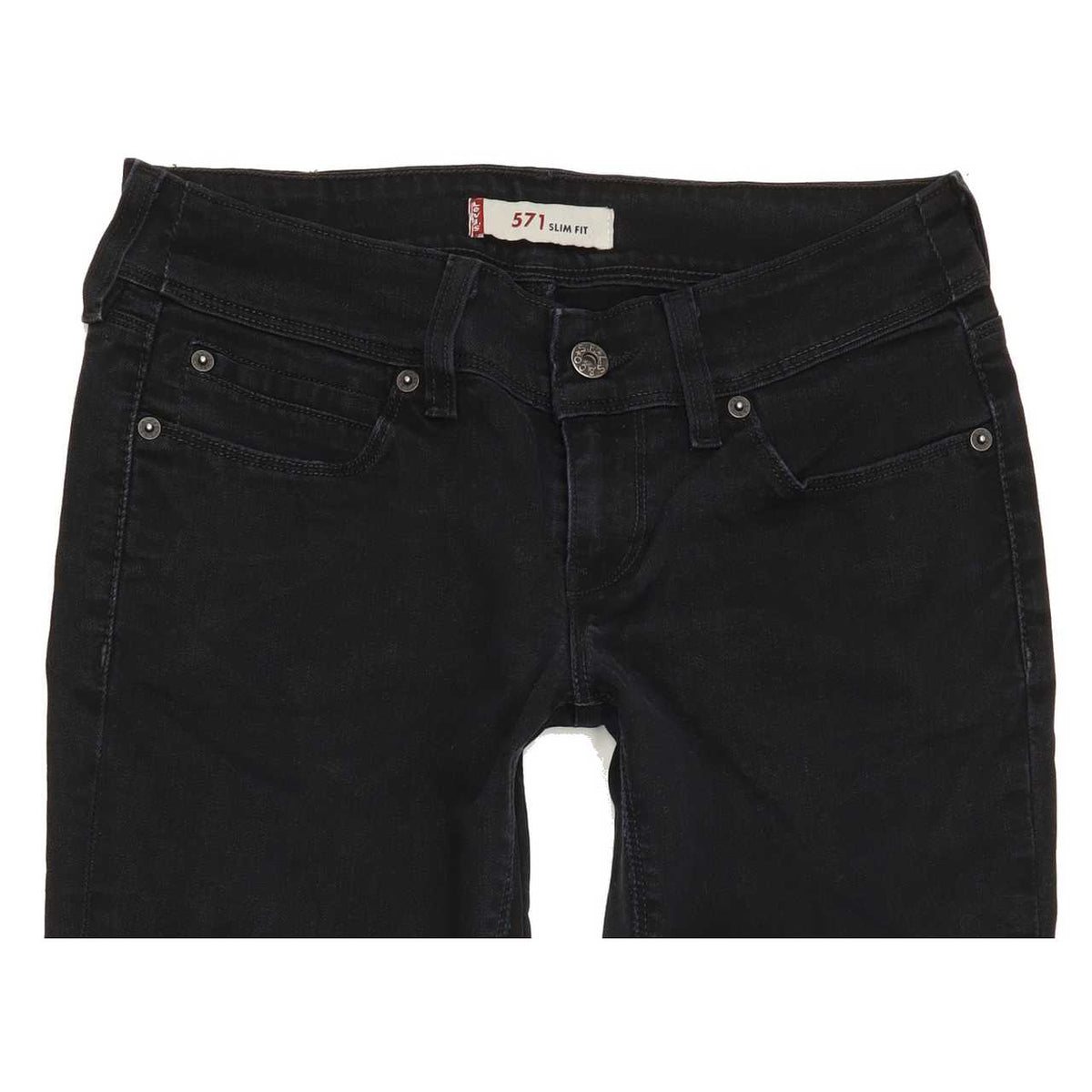 Levi's 571 Women Black Straight Slim Stretch Jeans W29 L29